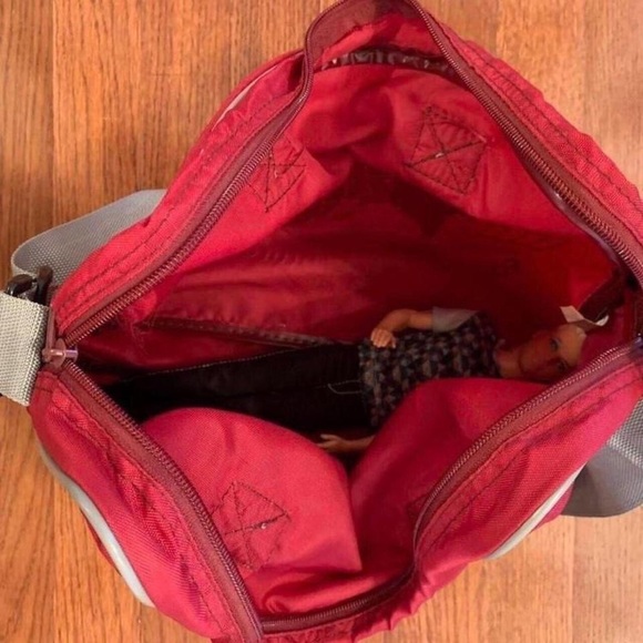 VINTAGE 90S BURGUNDY GRAY PHILLIPS 66 MESSANGER COMPUTER TRAVEL GYM BAG … - Picture 3 of 3